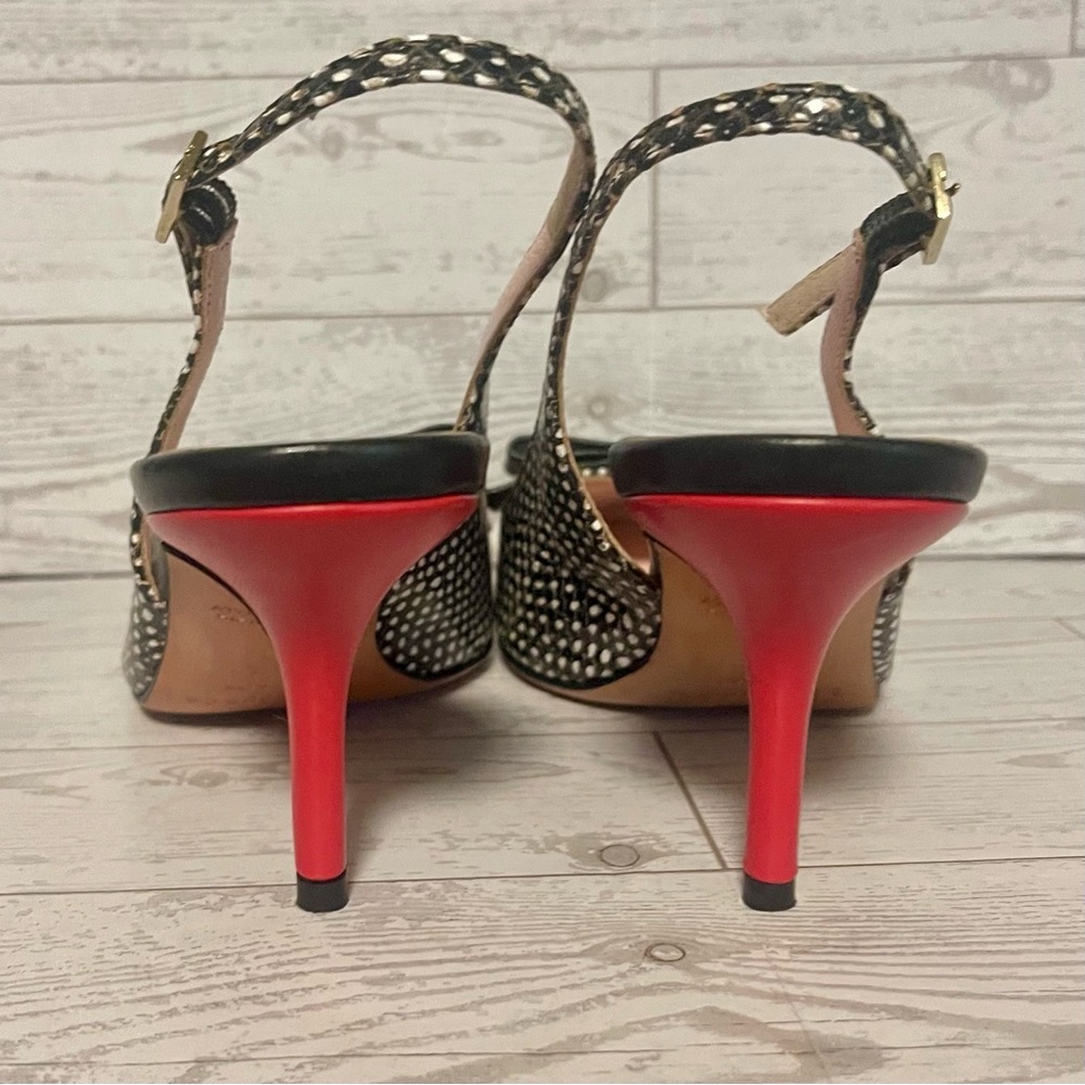 Kate Spade New York Black and White Bow Slingback Heels Size 7.5 B - Picture 7 of 11